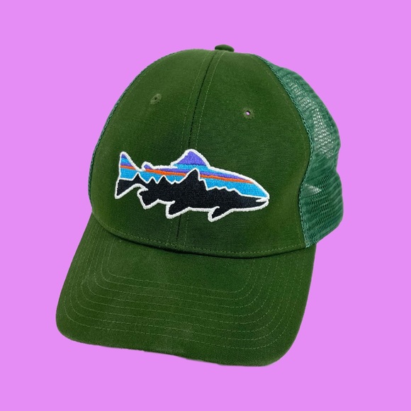 Patagonia Other - Patagonia Shark Fish Logo Green Trucker Mesh hat